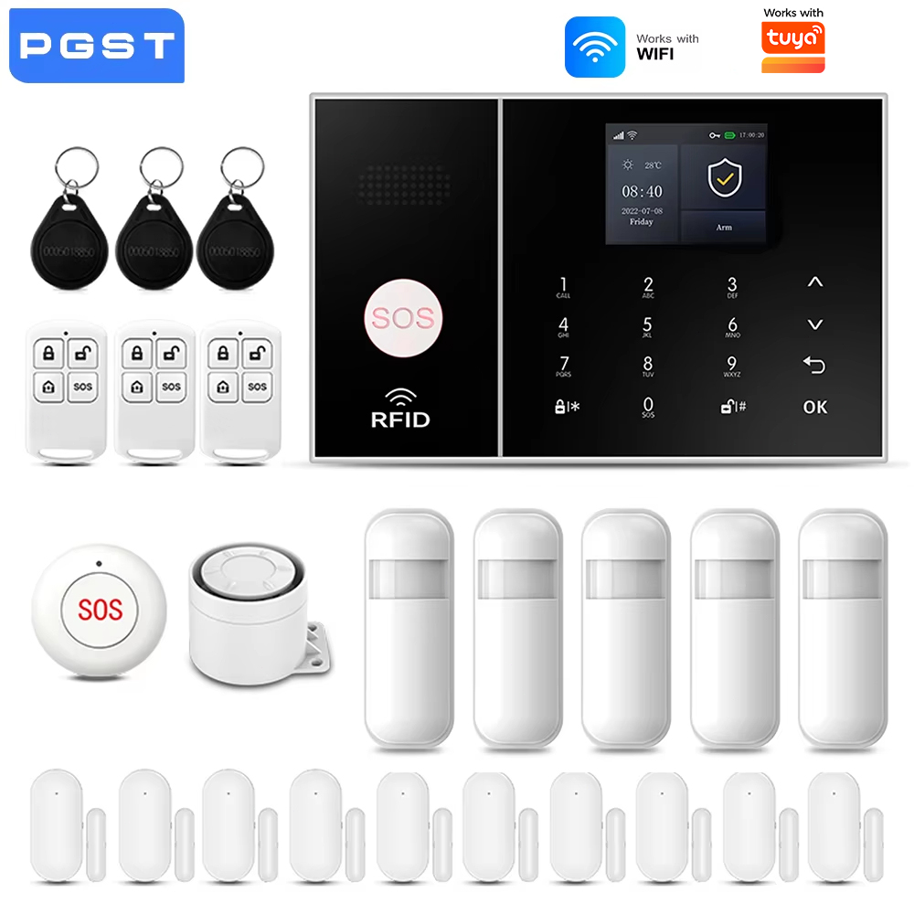 Home Security No Monthly Fee - Беспроводная система сигнализации 2.4G WiFi, комплект