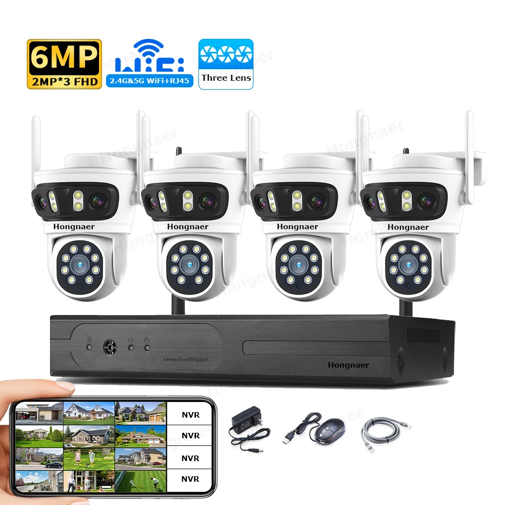 Home Security Systems With Cameras - Комплект беспроводной системы видеонаблюдения Hongnaer 2026: