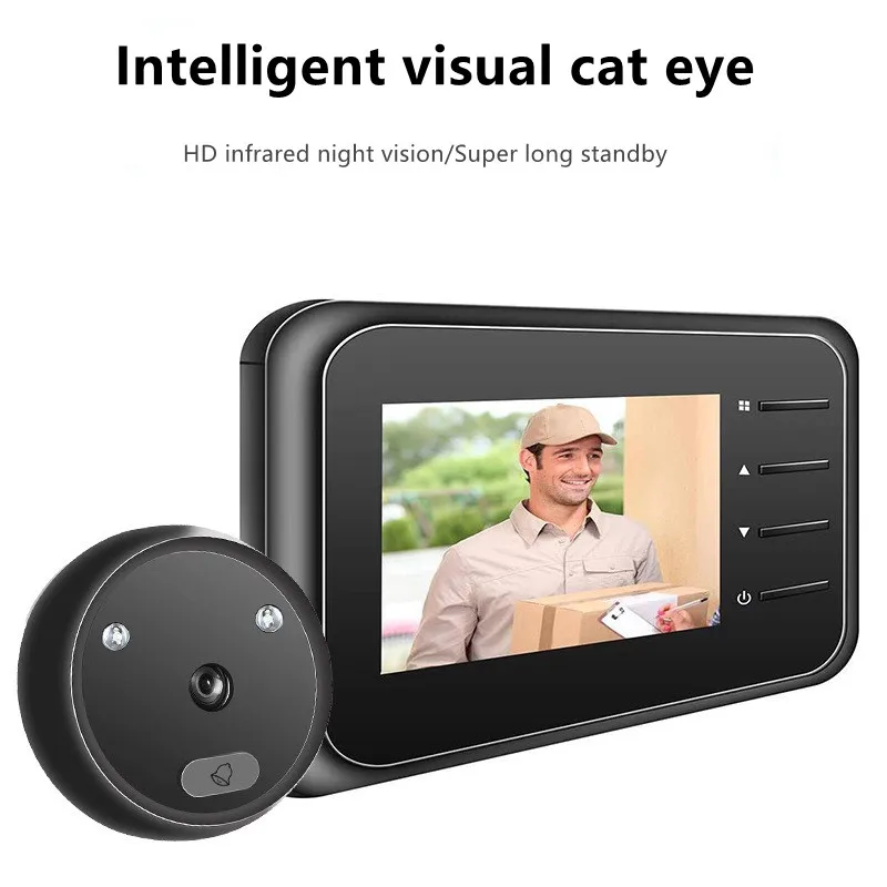 Home Security Ring Camera - 2,4-дюймовый видеоглазок, дверной звонок, камера, видеоглаз,