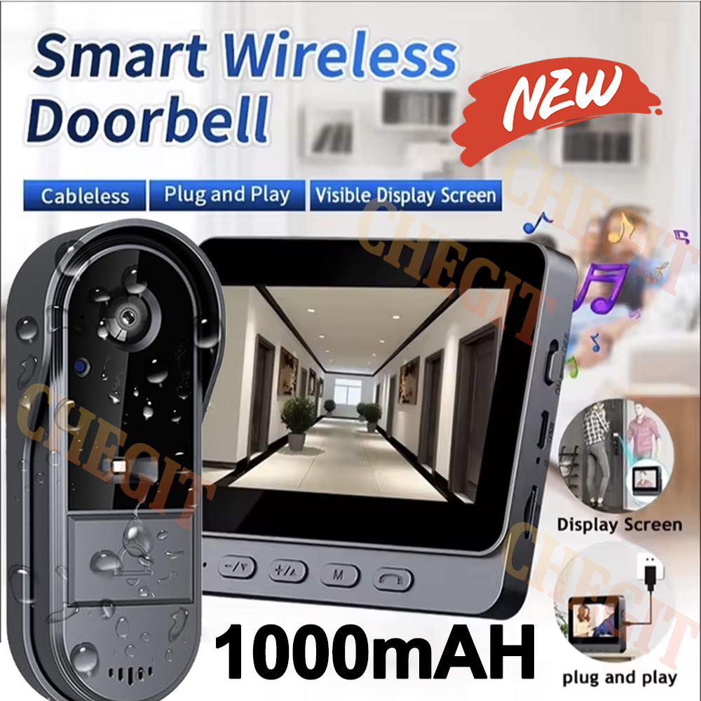 Home Security Bell - Беспроводной Wi-Fi дверной звонок, камера 1080P,