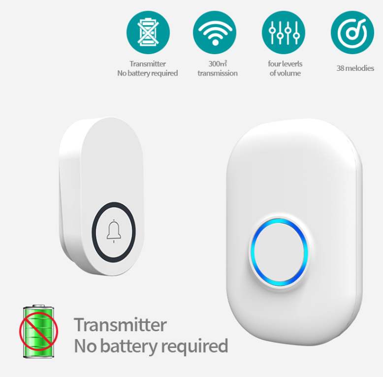 Home Security Bell - 58 мелодий, беспроводная сигнализация с автономным