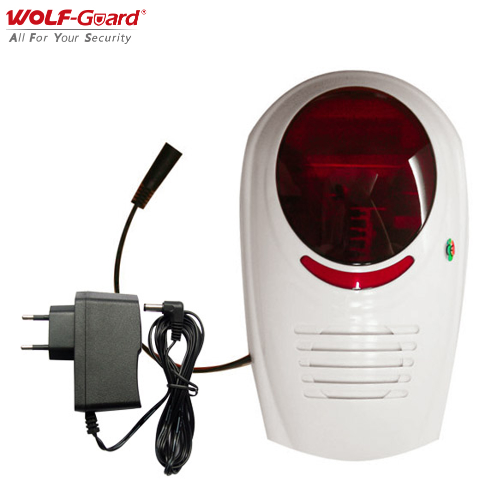 Home Security Deals - Wolf-Guard 433 МГц Беспроводная звуковая мигающая