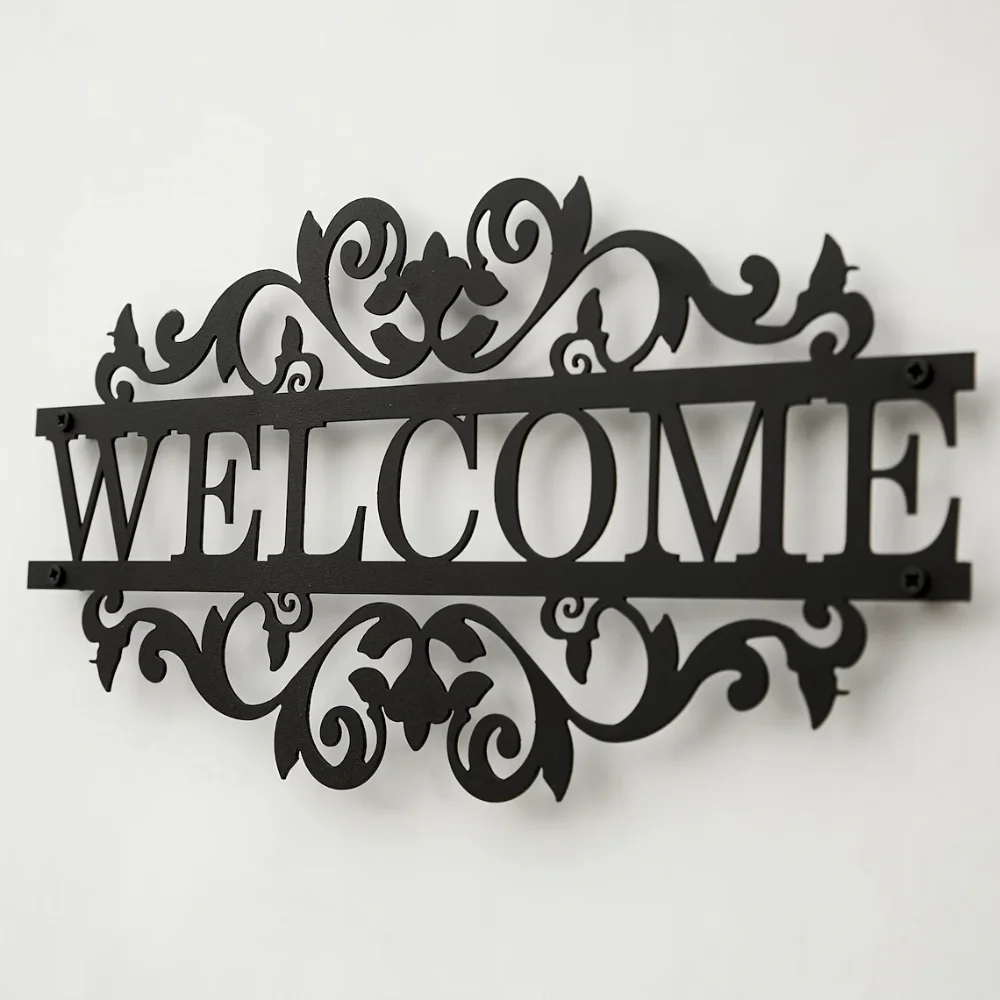 Home Security Yard Sign - Металлическая вывеска «Добро пожаловать» в деревенском