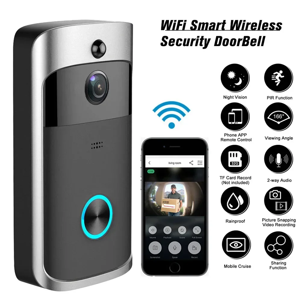 Home Security Bell - Новый беспроводной Wi-Fi видеодомофон 720P HD