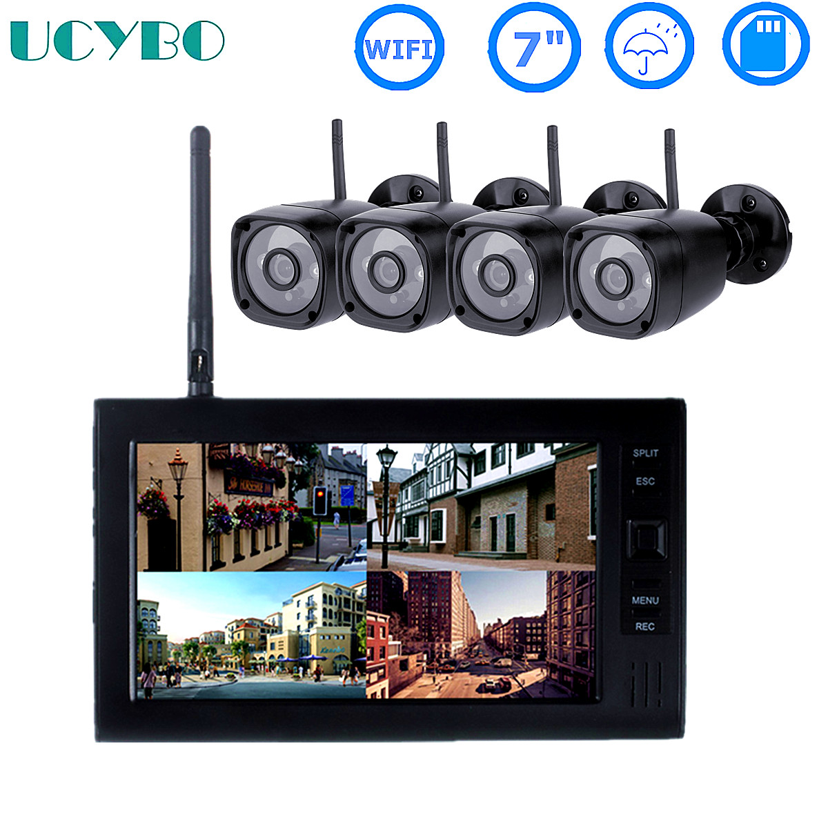 Home Security Systems With Cameras - Система видеонаблюдения с ЖК-дисплеем 7 дюймов,