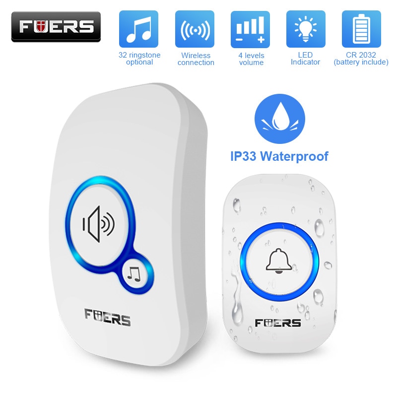 Home Security Bell - Беспроводной дверной звонок Fuers, водонепроницаемый, добро