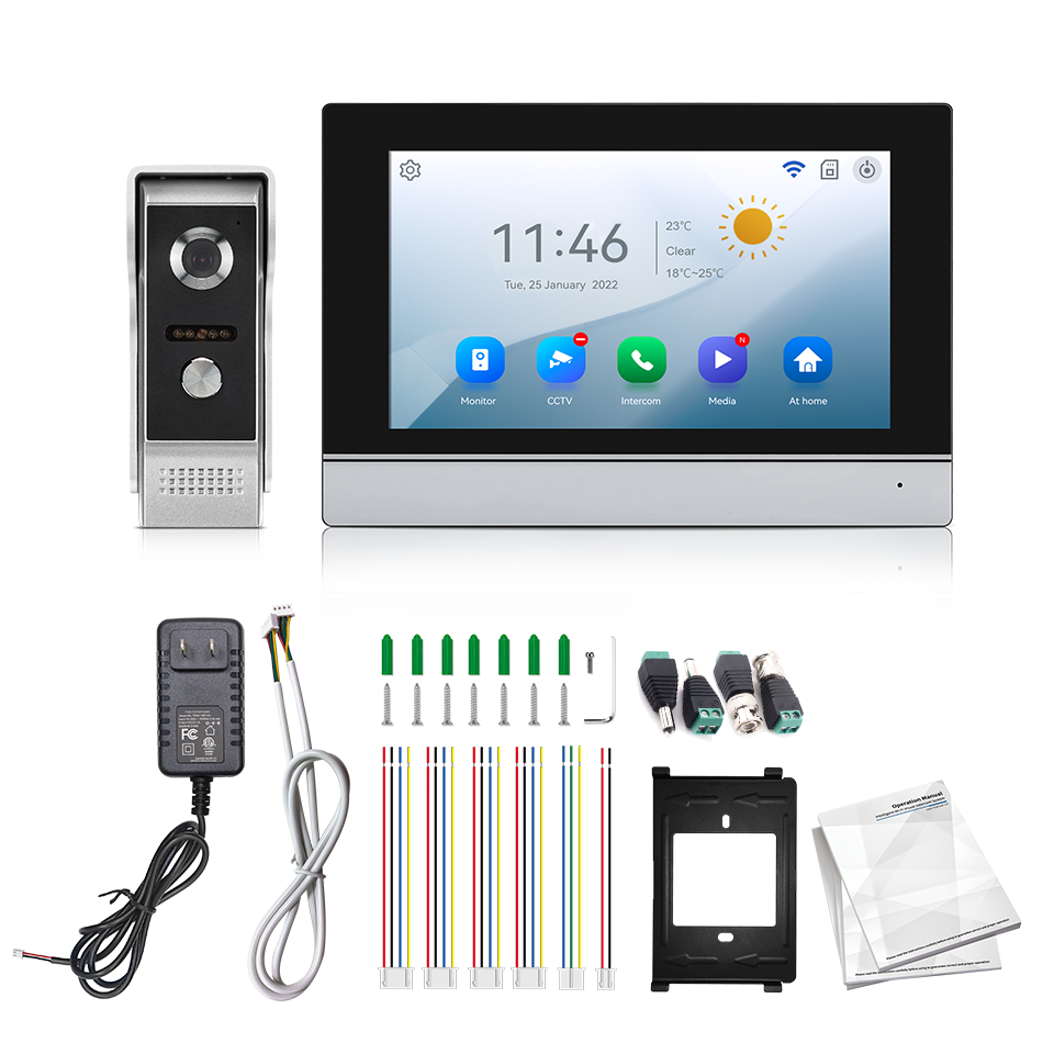 Home Security Adt - 7-дюймовый IPS-экран, 2 МП, Tuya, пульт