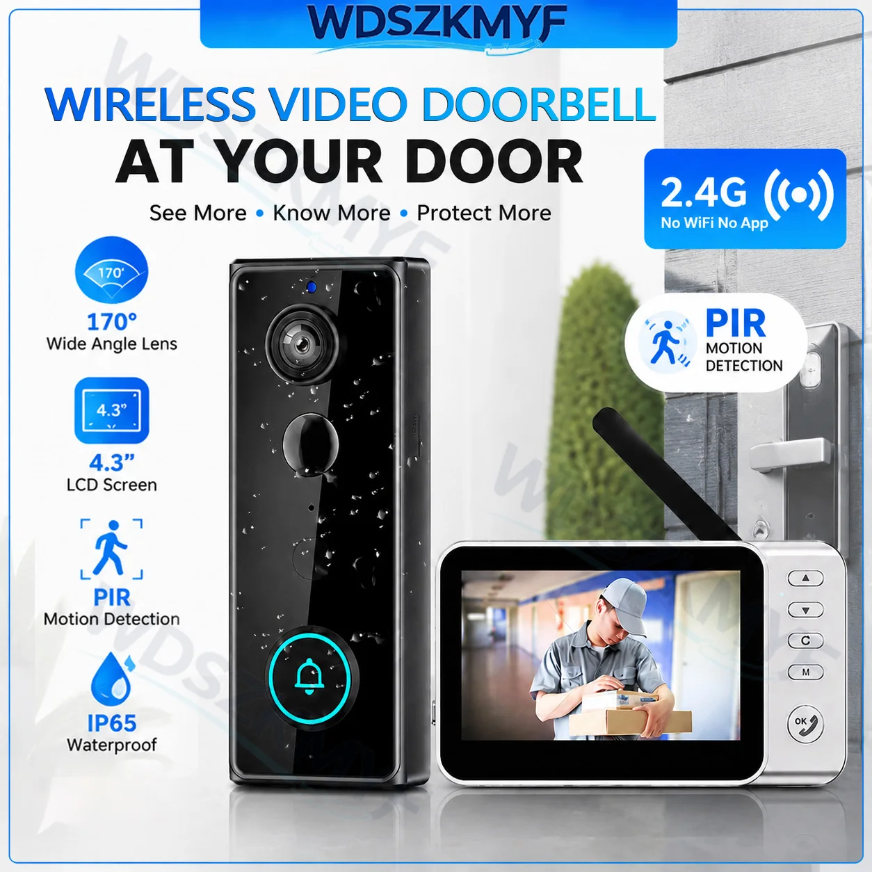 Home Security Bell - Новая водонепроницаемая беспроводная камера-домофон с IPS-экраном