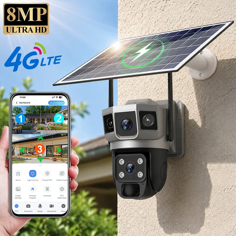 V380 4K 3 экрана 4G камера с с – обзор и цена Home Security Adt
